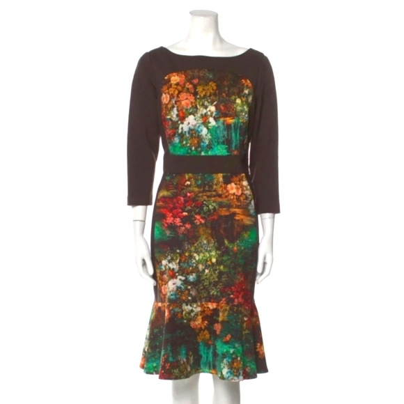 TERI JON BY RICKIE FREEMAN Floral Print Knee-Length Dress - Picture 3 of 11